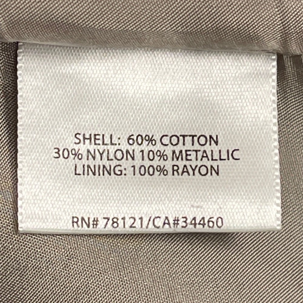 Eileen Fisher Satin Metallic Crinkle Blazer Notch 1 Button Champagne Jacket Sz L - Picture 10 of 11